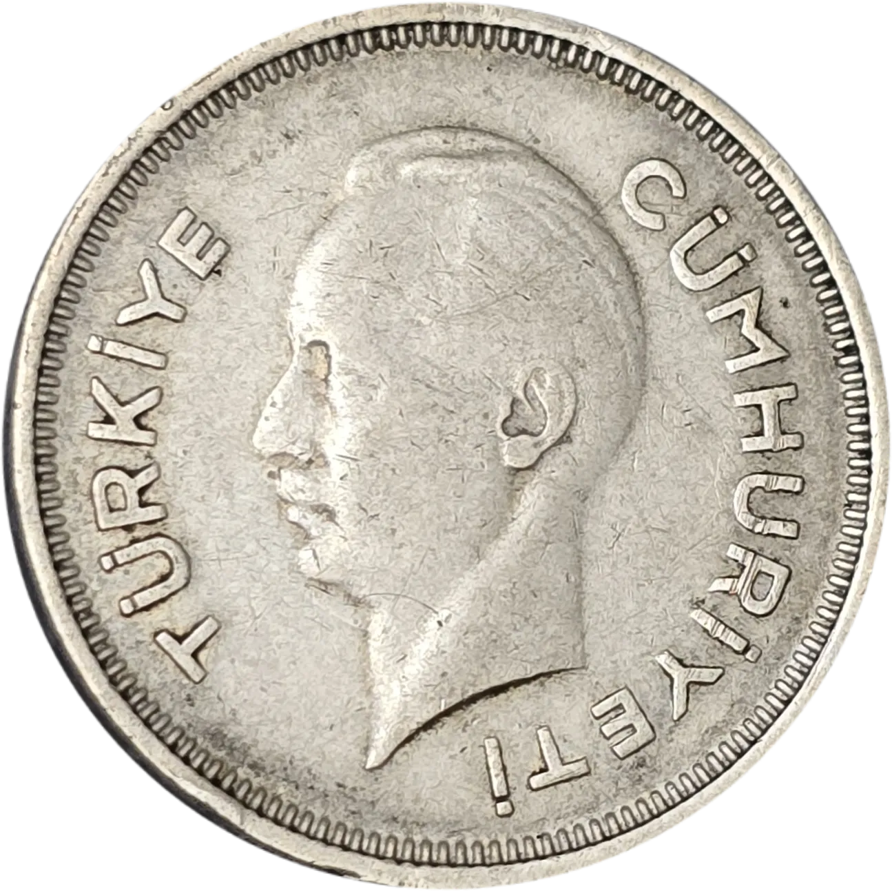 سکه ترکیه 1 لیر ترکیه 1940 نقره